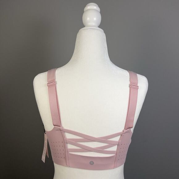 Victoria’s Secret Pink Featherweight Max Sports Bra Zip Front Strappy Back 36D - Picture 7 of 9